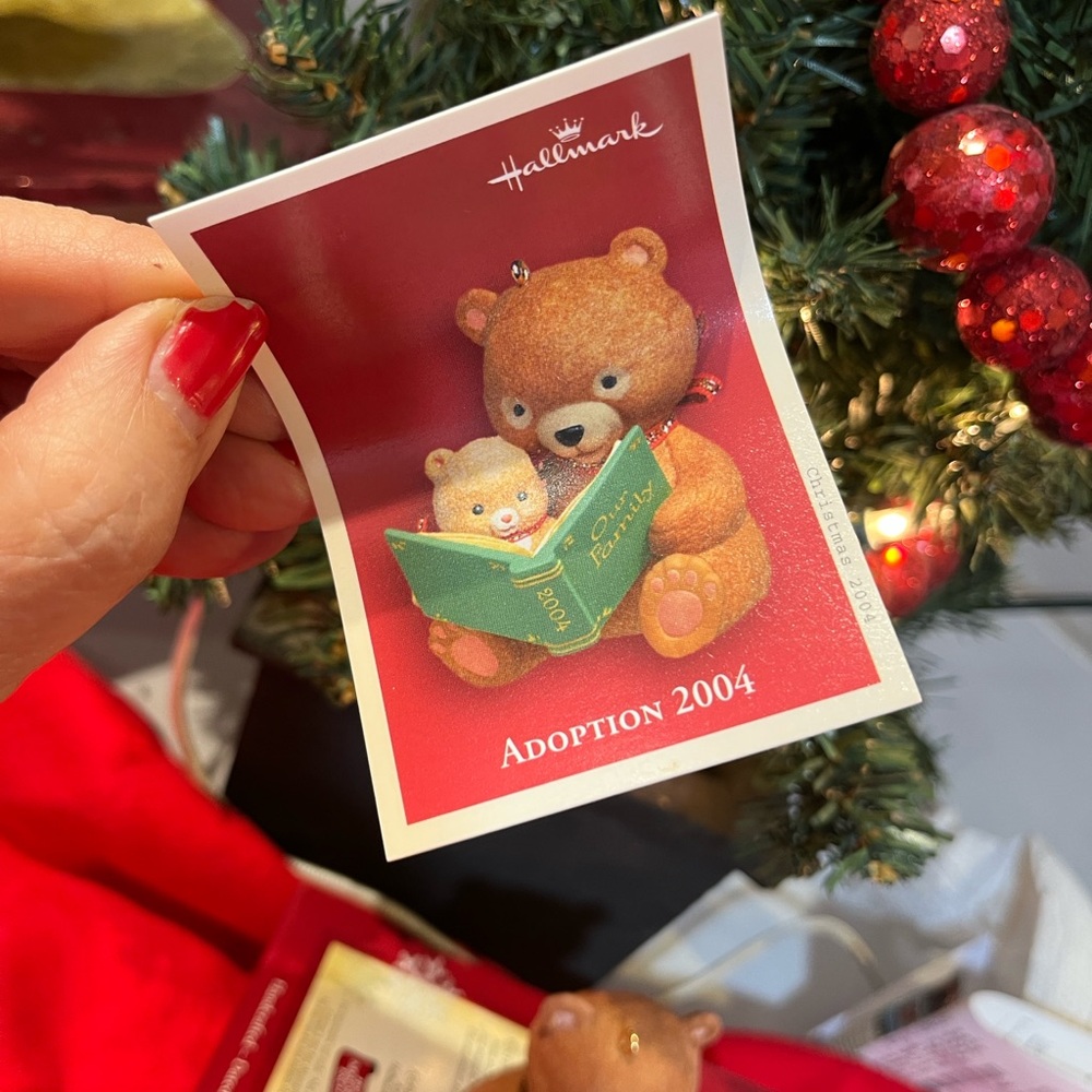 Hallmark Keepsake Ornament - Brown Bears with Green Book - Adoption 2004 - Picture 7 of 8